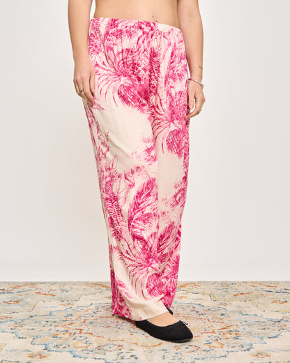 Flared Trousers in Patterned Viscose