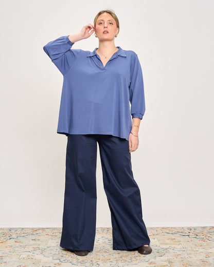 Oversized Jersey Polo Shirt