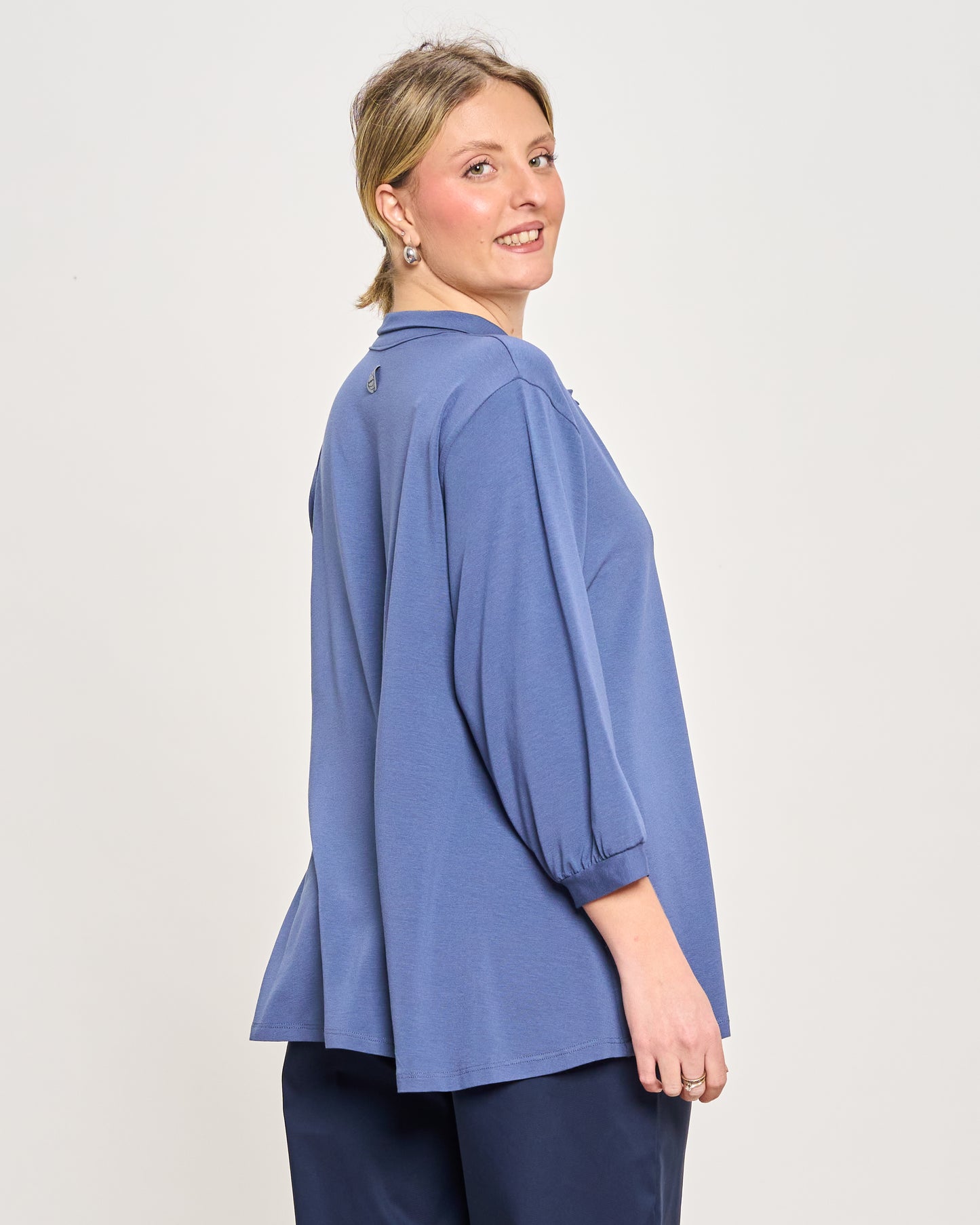 Oversized Jersey Polo Shirt