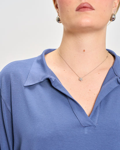 Oversized Jersey Polo Shirt