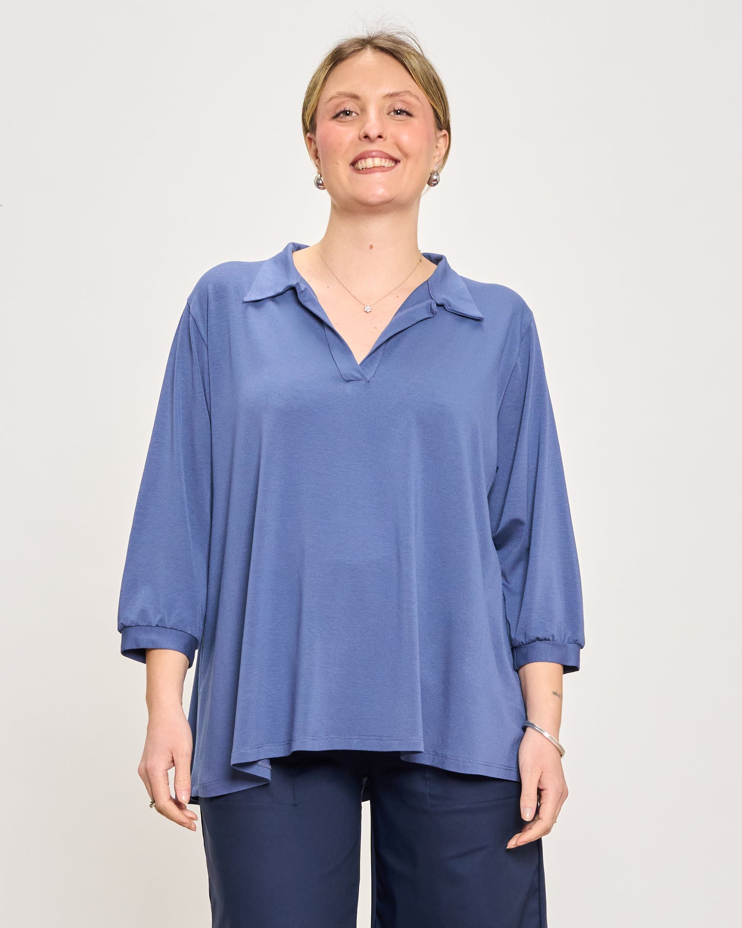 Oversized Jersey Polo Shirt