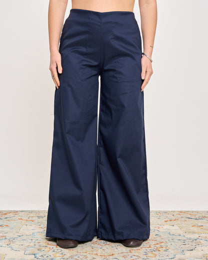 Stretch Cotton Flared Trousers