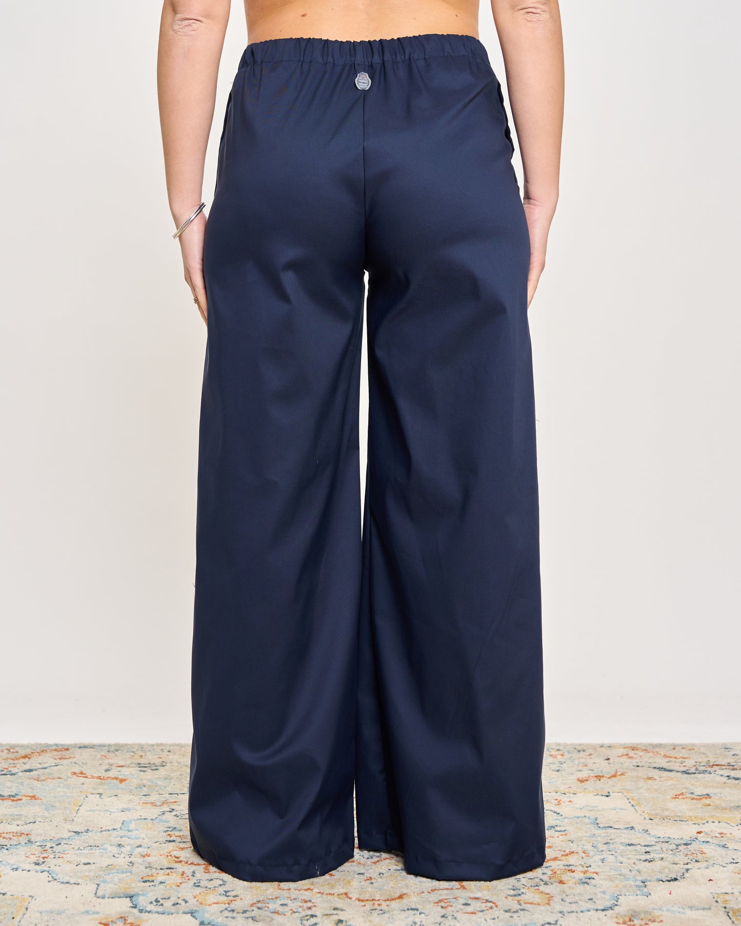 Stretch Cotton Flared Trousers