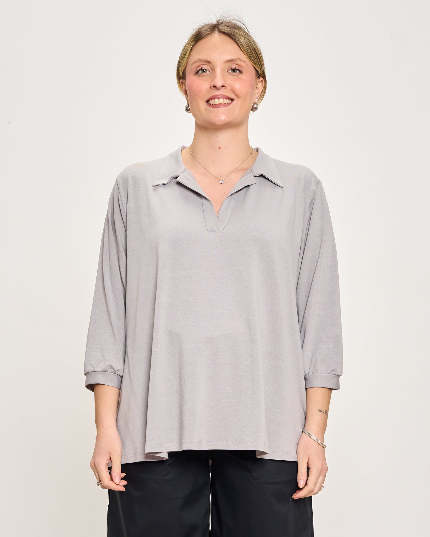 Oversized Jersey Polo Shirt