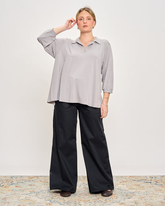 Oversized Jersey Polo Shirt