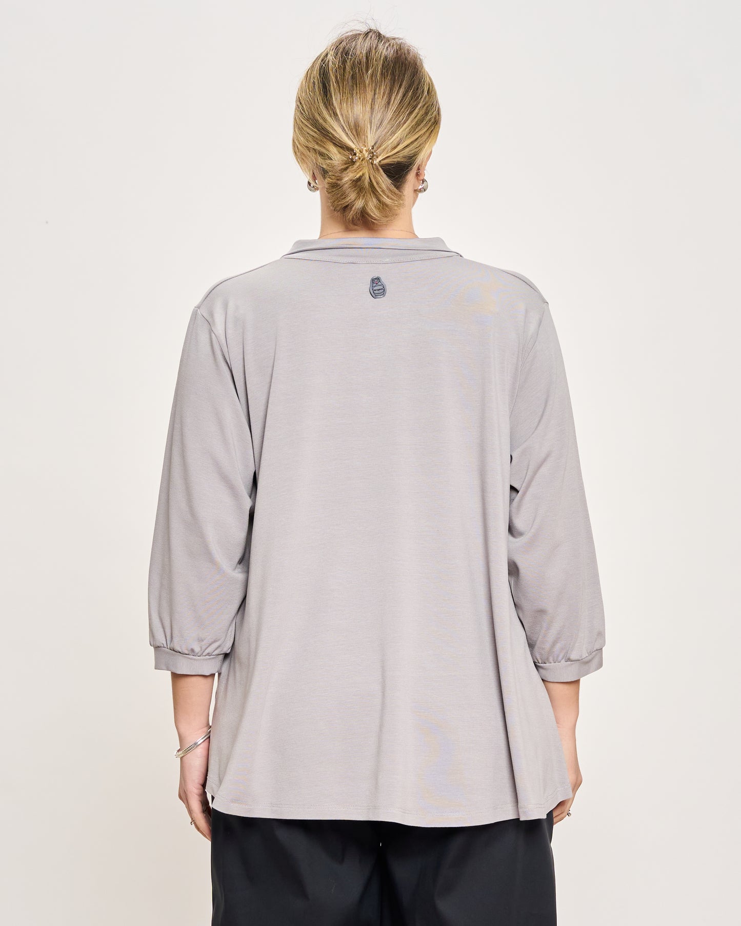 Oversized Jersey Polo Shirt