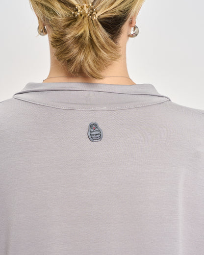 Oversized Jersey Polo Shirt