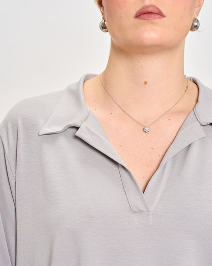 Oversized Jersey Polo Shirt