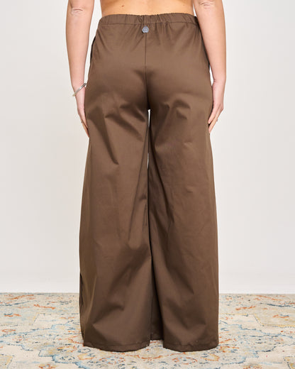 Stretch Cotton Flared Trousers