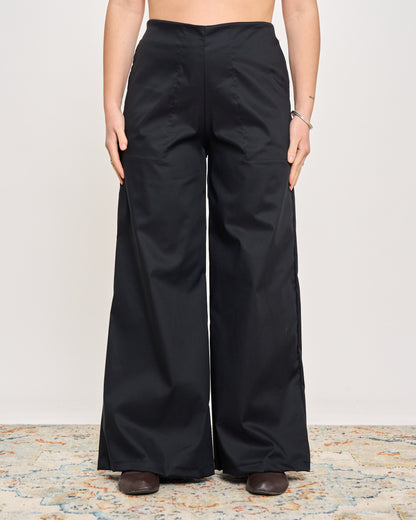 Stretch Cotton Flared Trousers