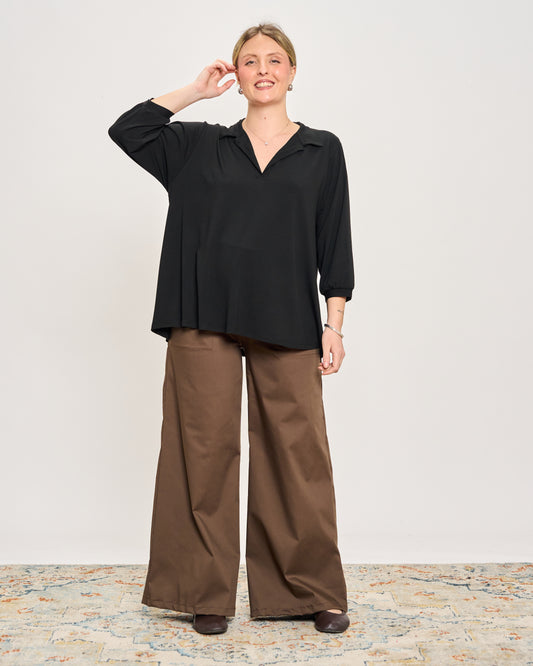 Oversized Jersey Polo Shirt