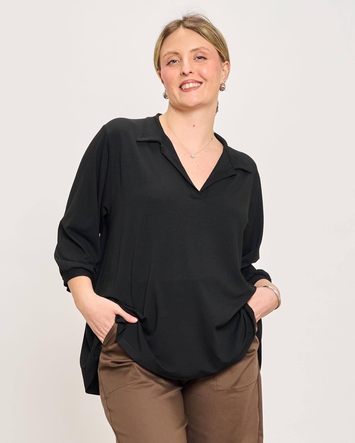 Oversized Jersey Polo Shirt