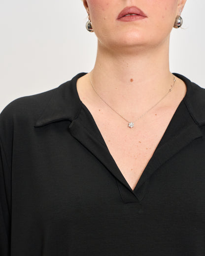 Oversized Jersey Polo Shirt