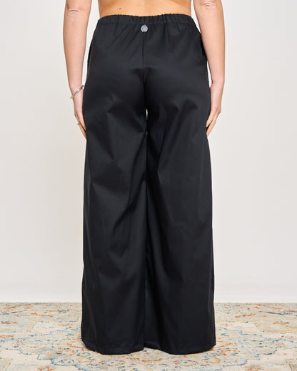 Stretch Cotton Flared Trousers