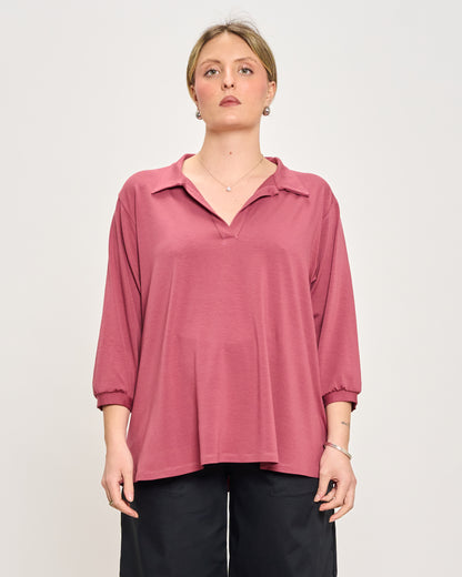 Oversized Jersey Polo Shirt