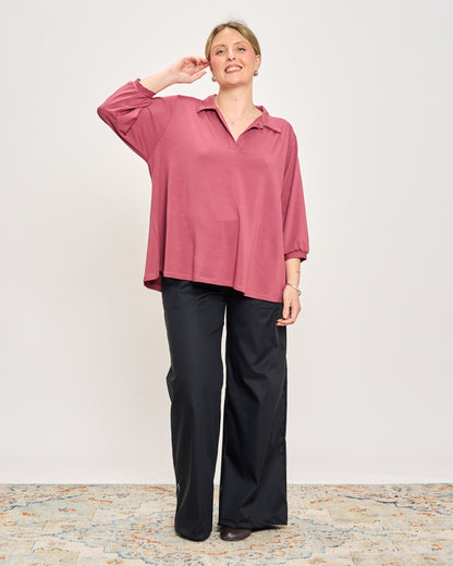 Oversized Jersey Polo Shirt