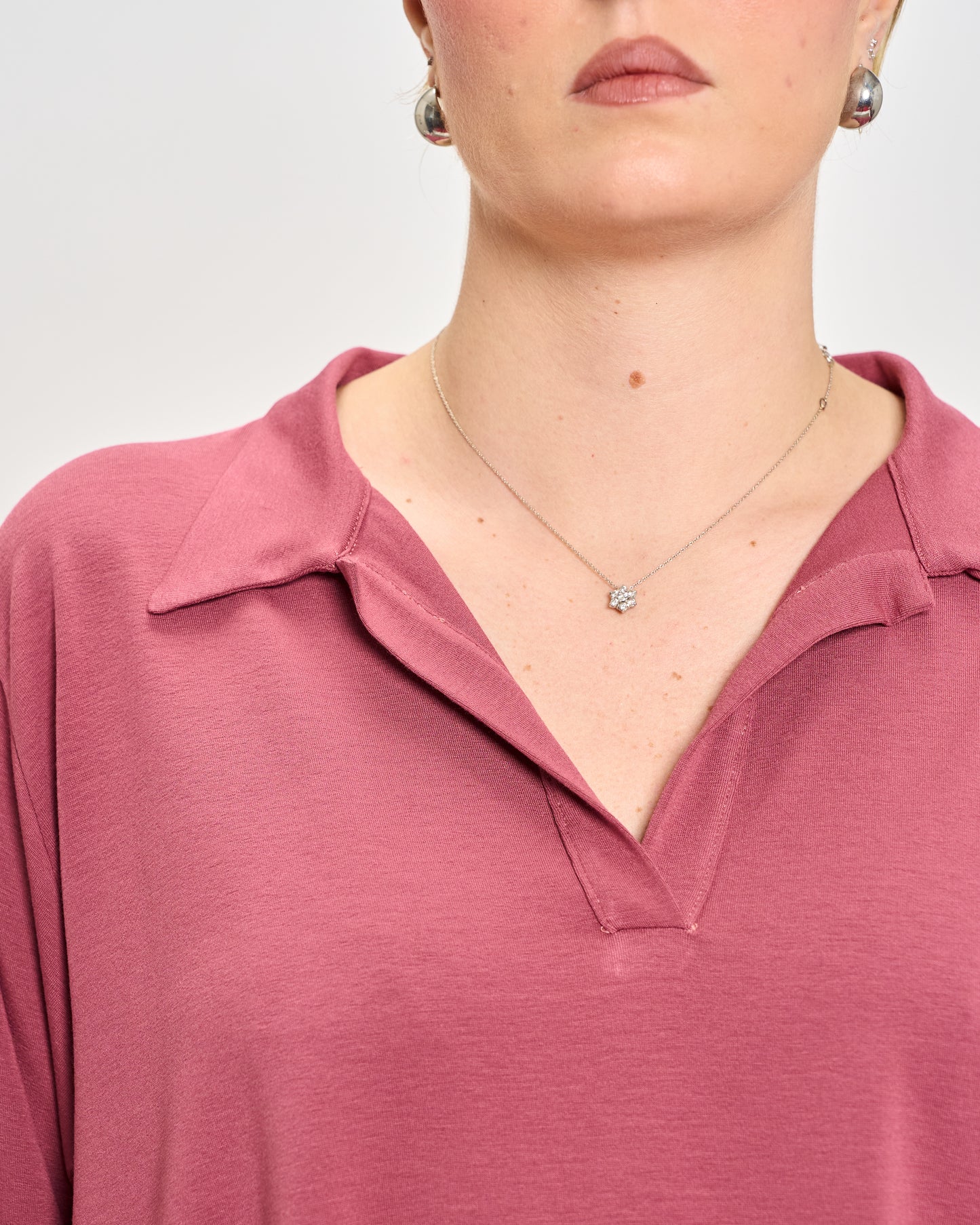 Oversized Jersey Polo Shirt