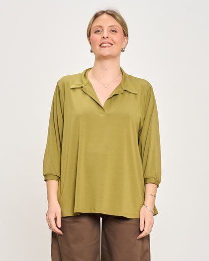 Oversized Jersey Polo Shirt