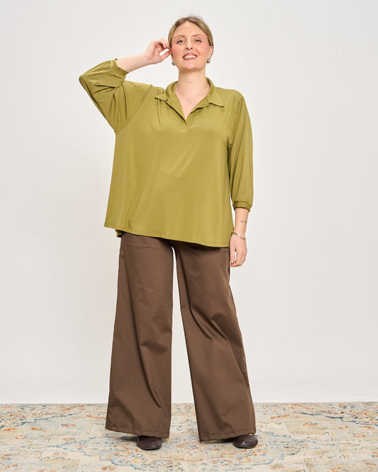 Oversized Jersey Polo Shirt