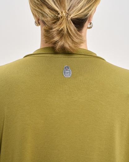 Oversized Jersey Polo Shirt