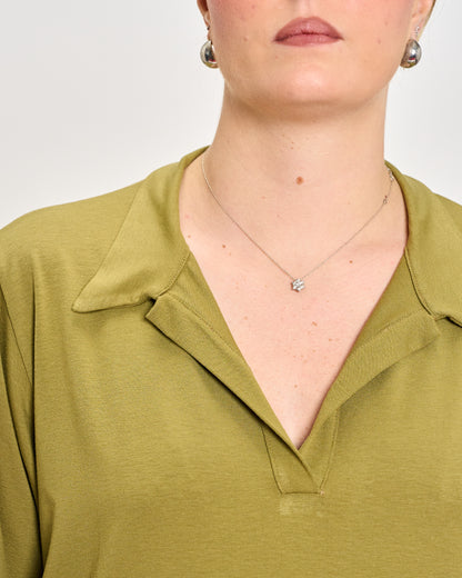 Oversized Jersey Polo Shirt