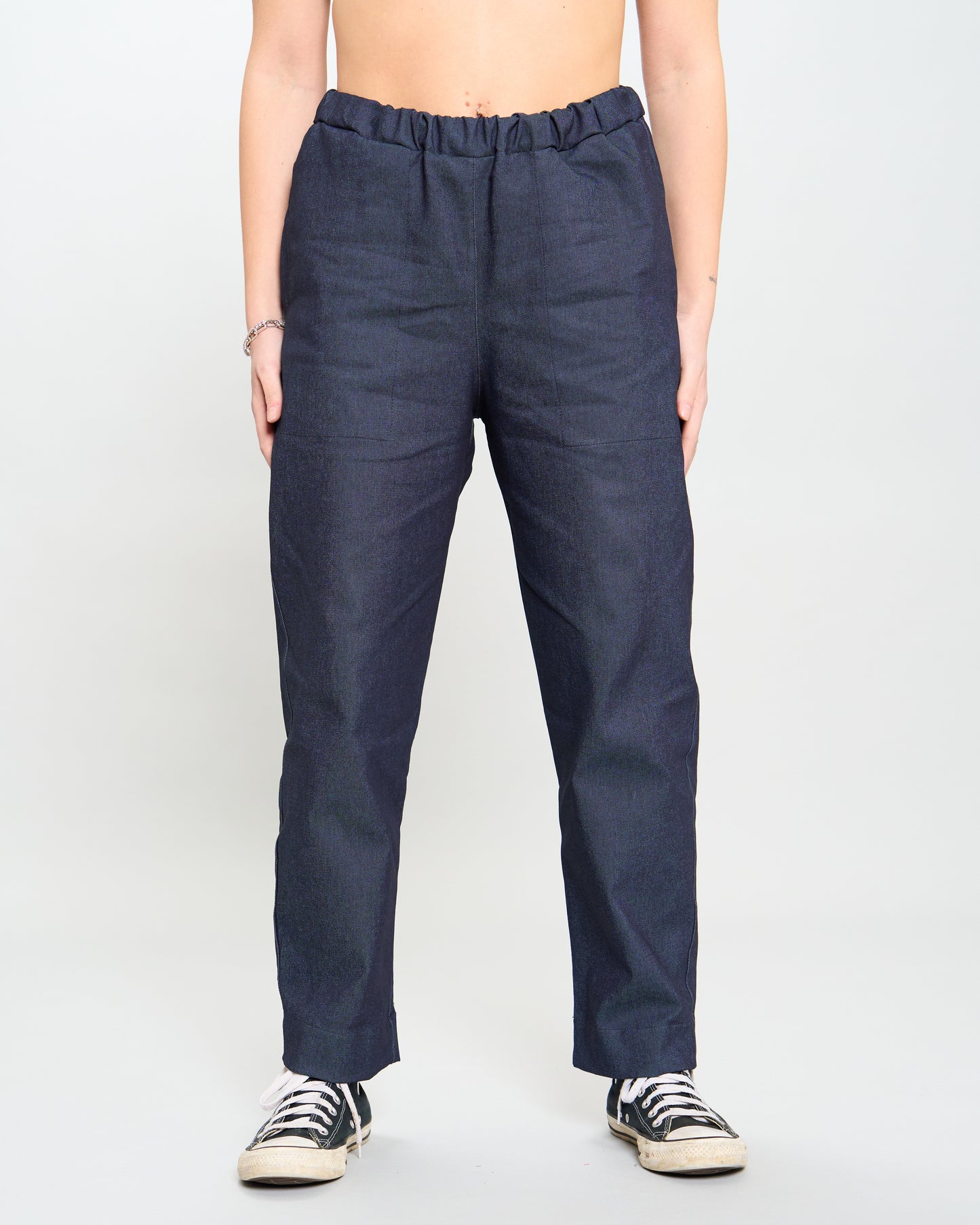 Stretch Denim Crop Pants