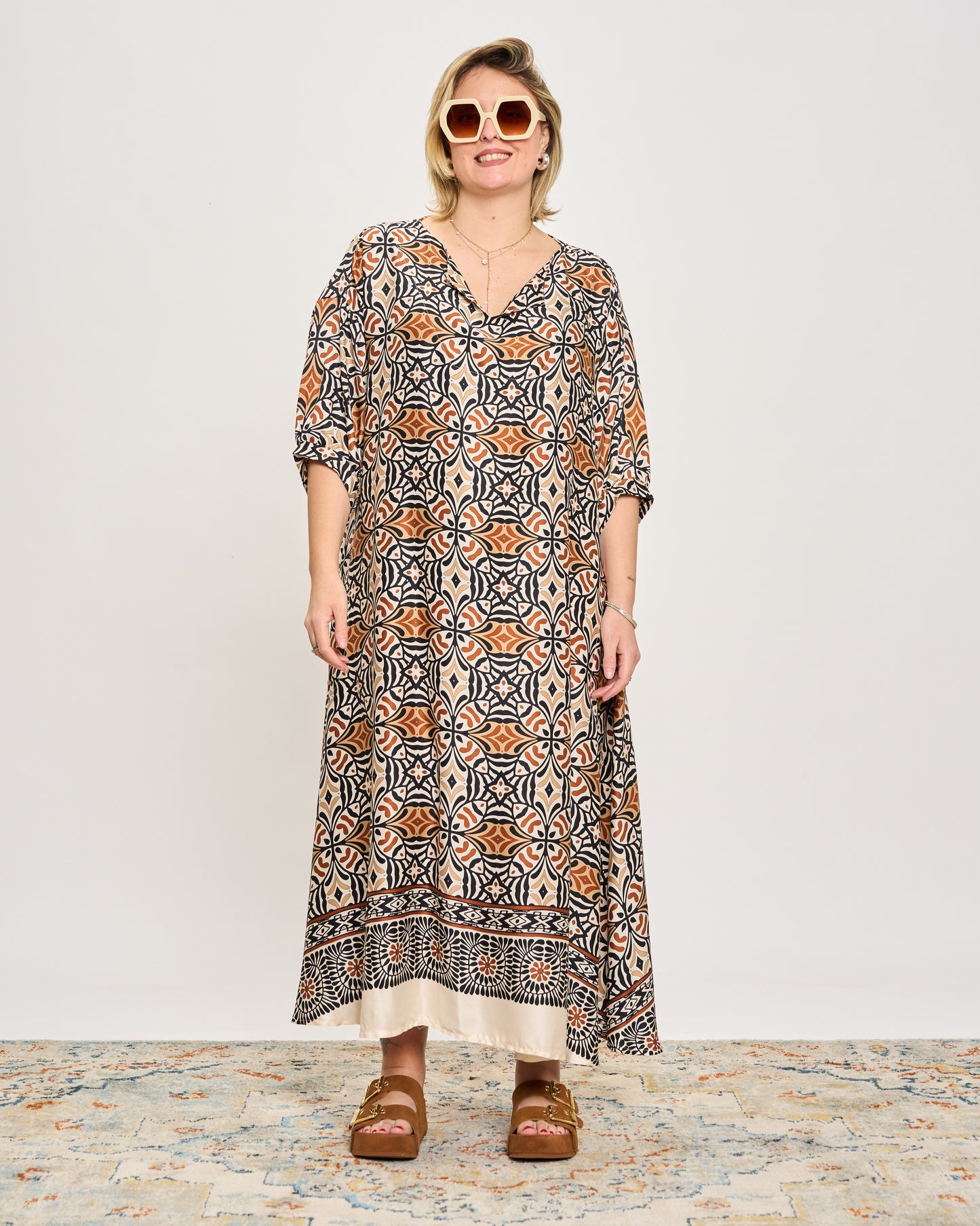 Trapeze Print Dress