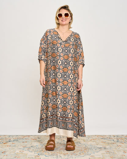 Trapeze Print Dress