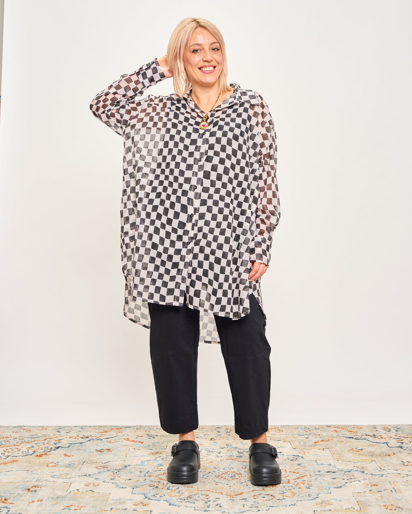 Checked Oversized Shirt