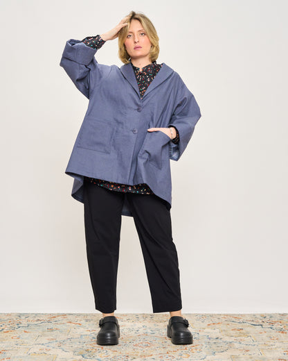 Giacca Svasata in Jeans Elasticizzata