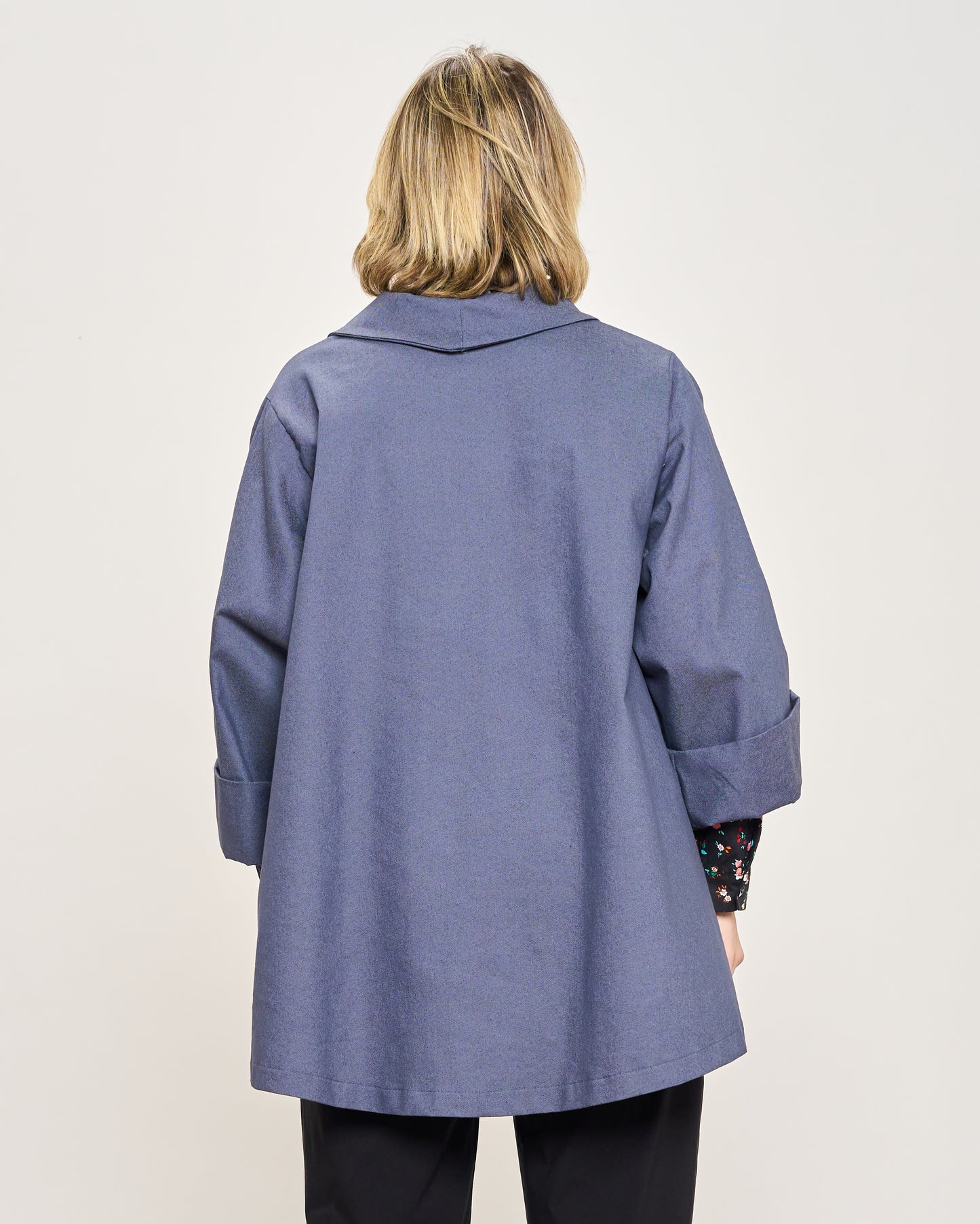 Giacca Svasata in Jeans Elasticizzata