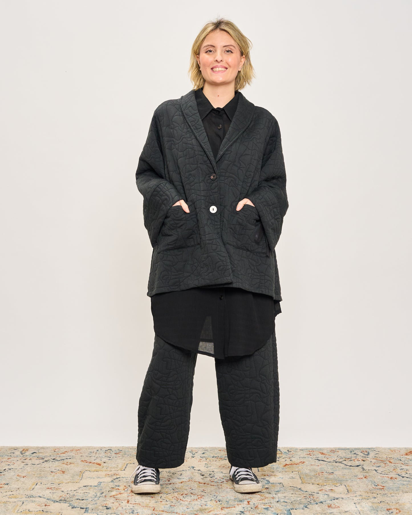 Giacca Svasata in Felpa Matelassè