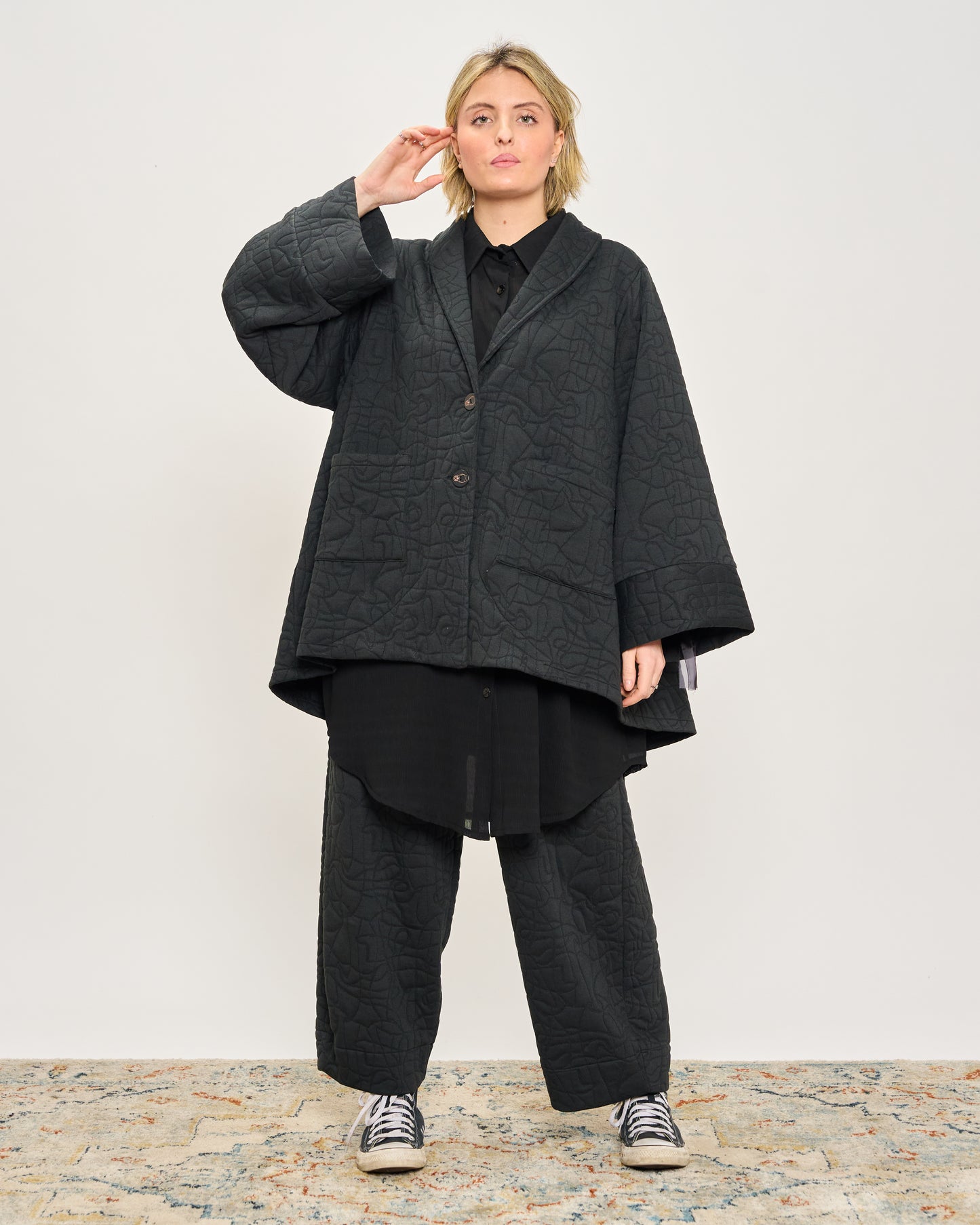 Giacca Svasata in Felpa Matelassè