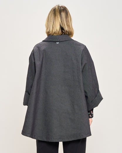 Giacca Svasata in Jeans Elasticizzata