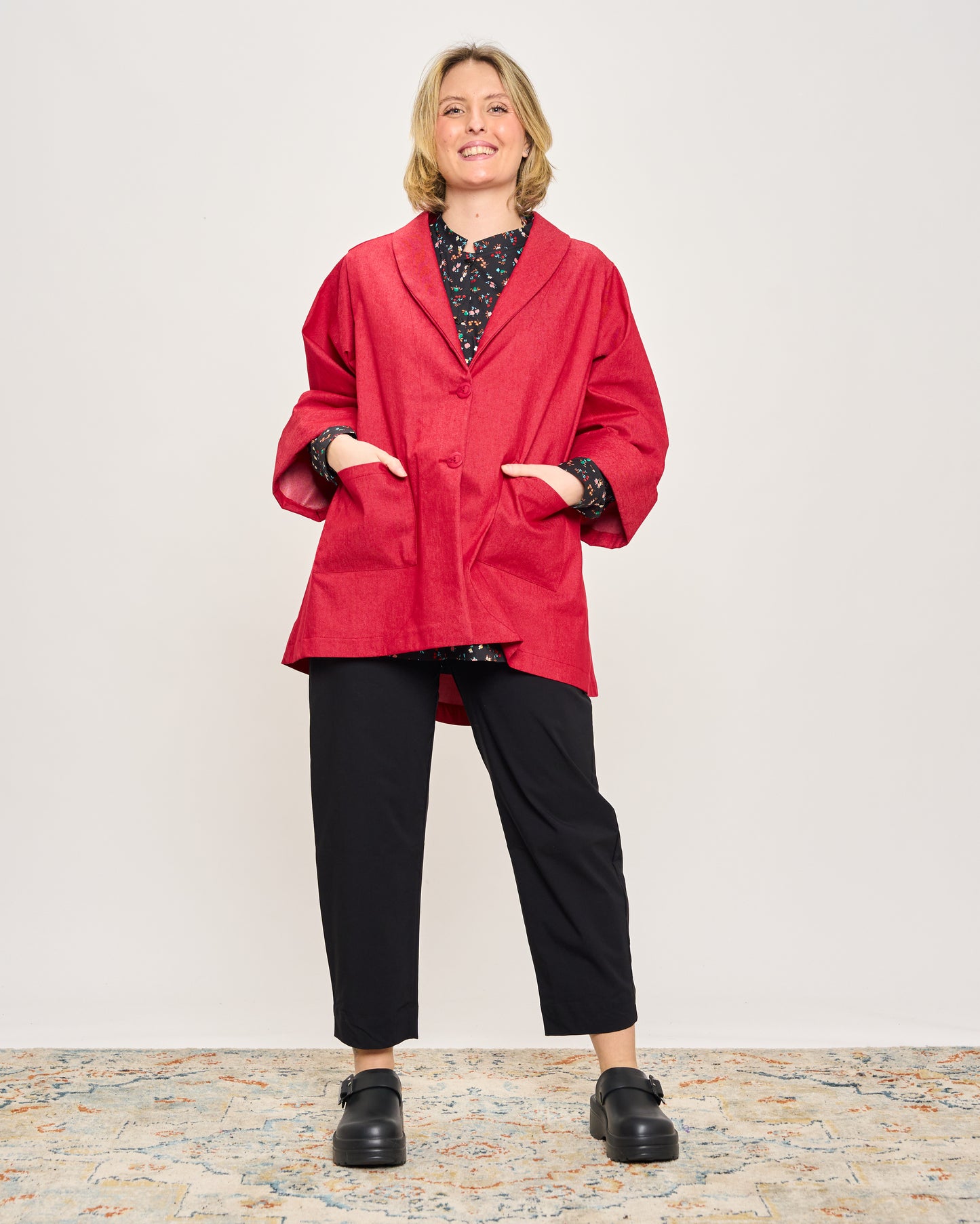 Giacca Svasata in Jeans Elasticizzata