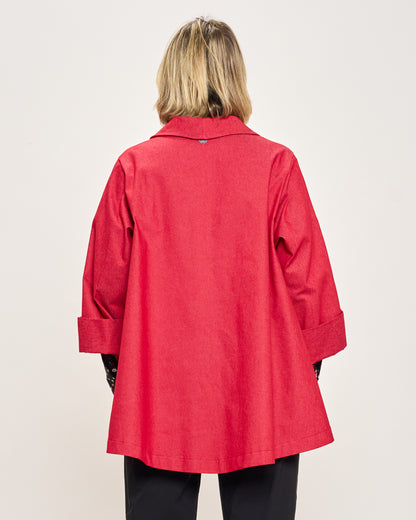 Giacca Svasata in Jeans Elasticizzata