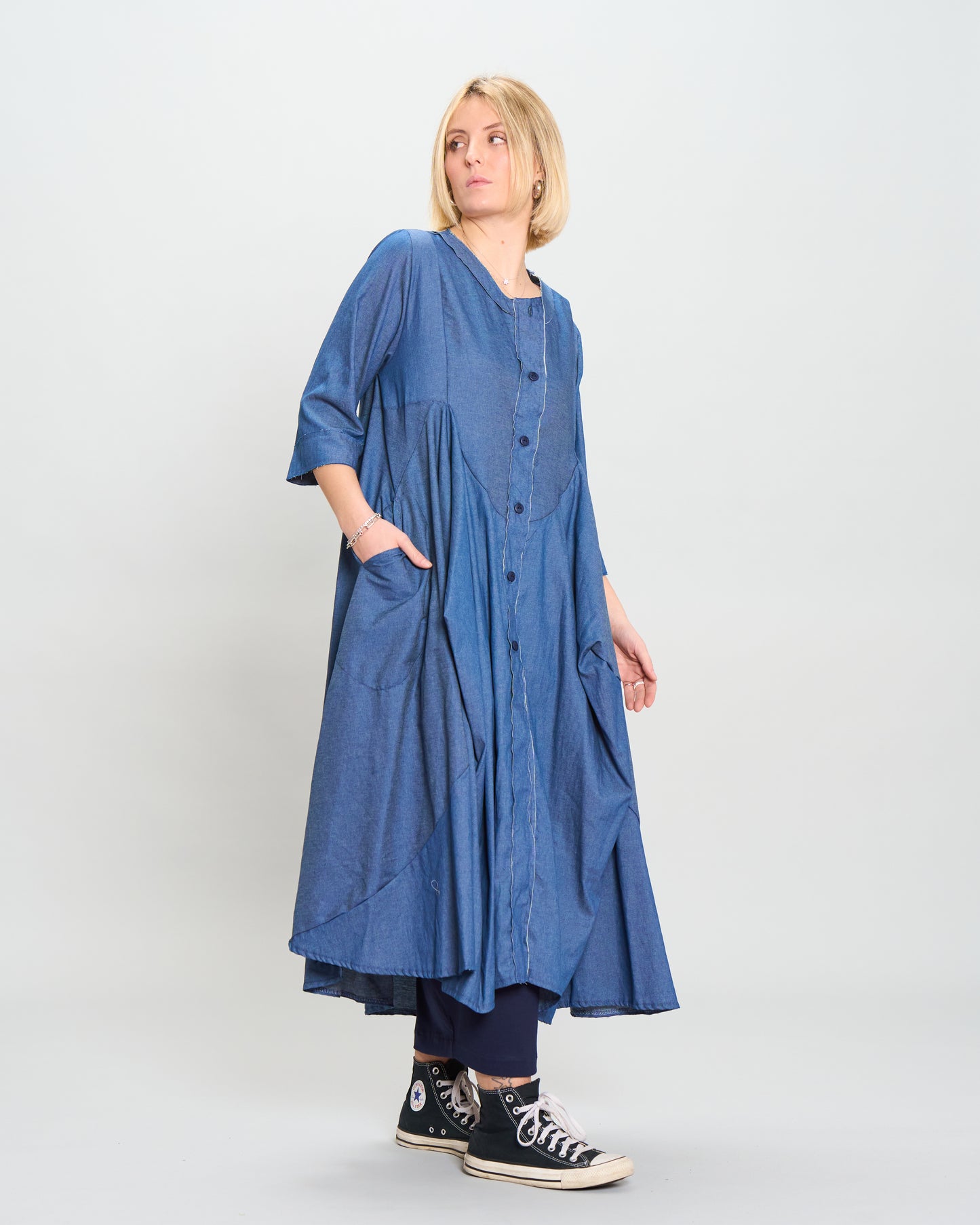 Abito camicia di Jeans con Punte