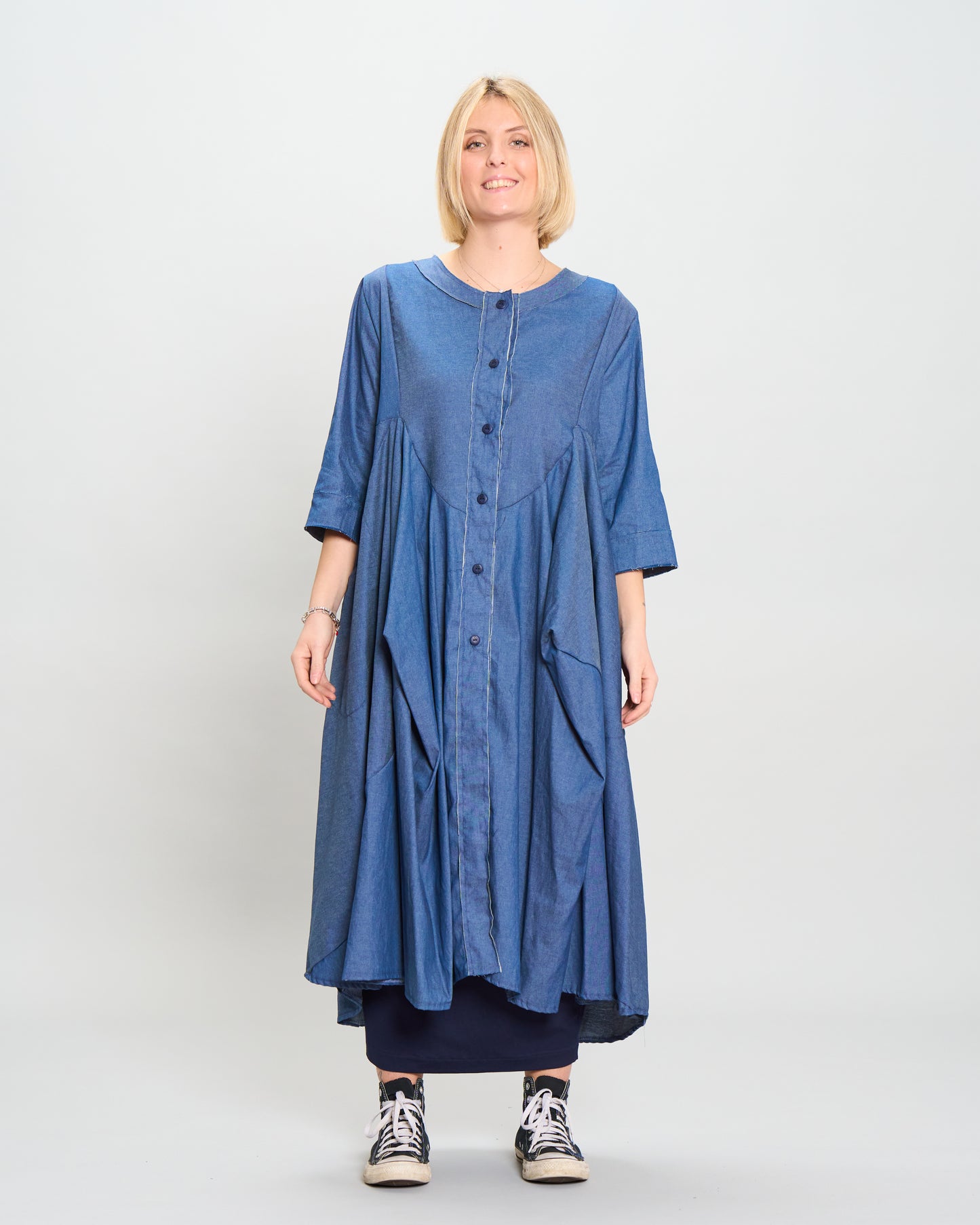 Abito camicia di Jeans con Punte