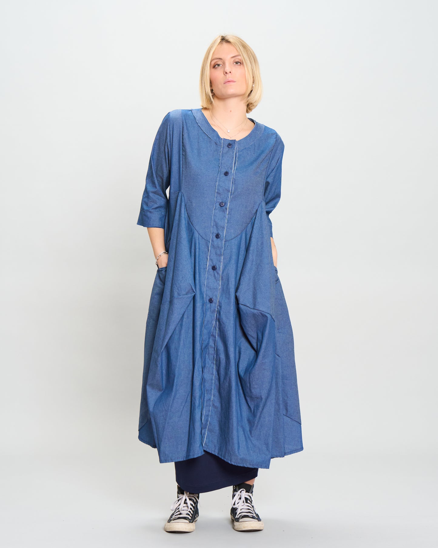 Abito camicia di Jeans con Punte