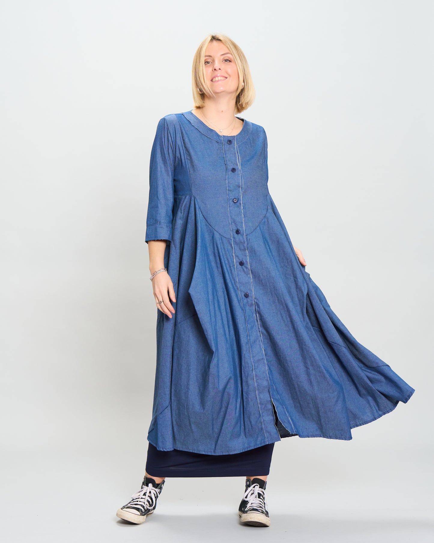 Abito camicia di Jeans con Punte