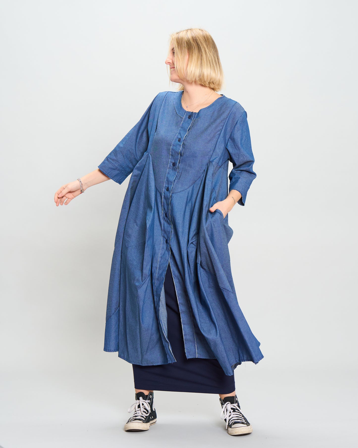 Abito camicia di Jeans con Punte