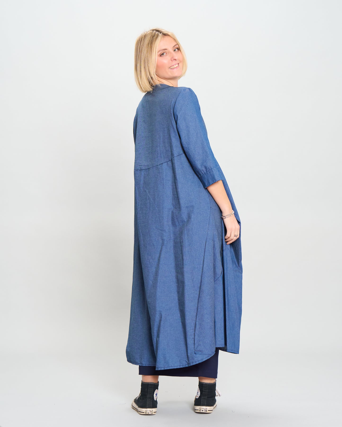 Abito camicia di Jeans con Punte