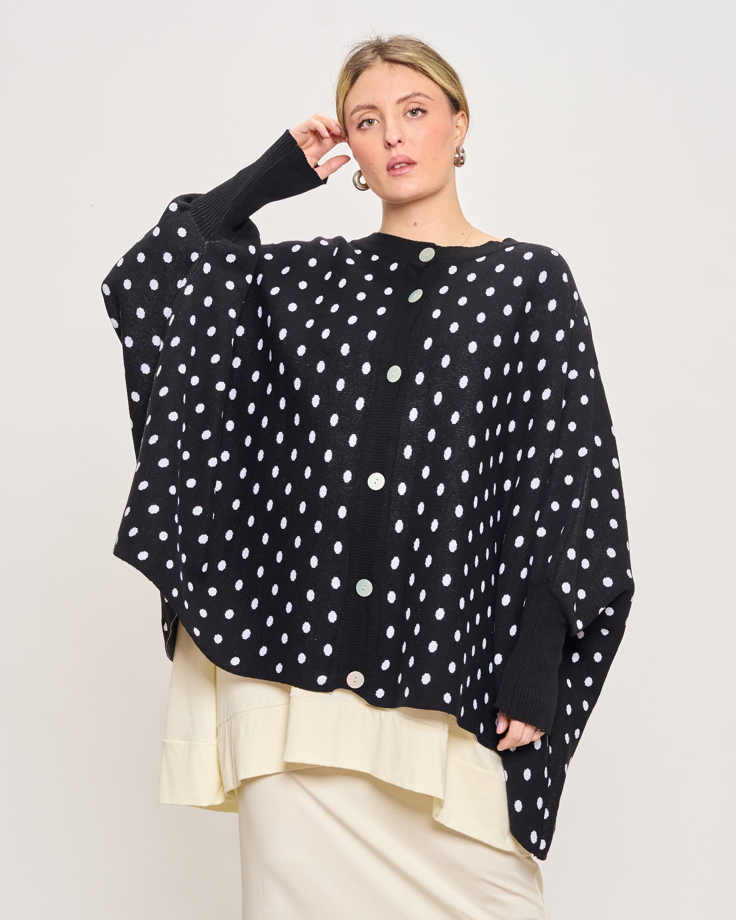 Polka Dot Cotton Maxi Cardigan