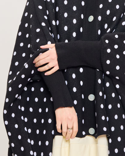 Polka Dot Cotton Maxi Cardigan
