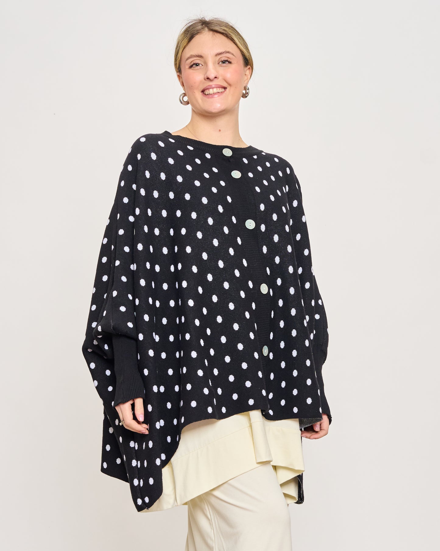 Polka Dot Cotton Maxi Cardigan