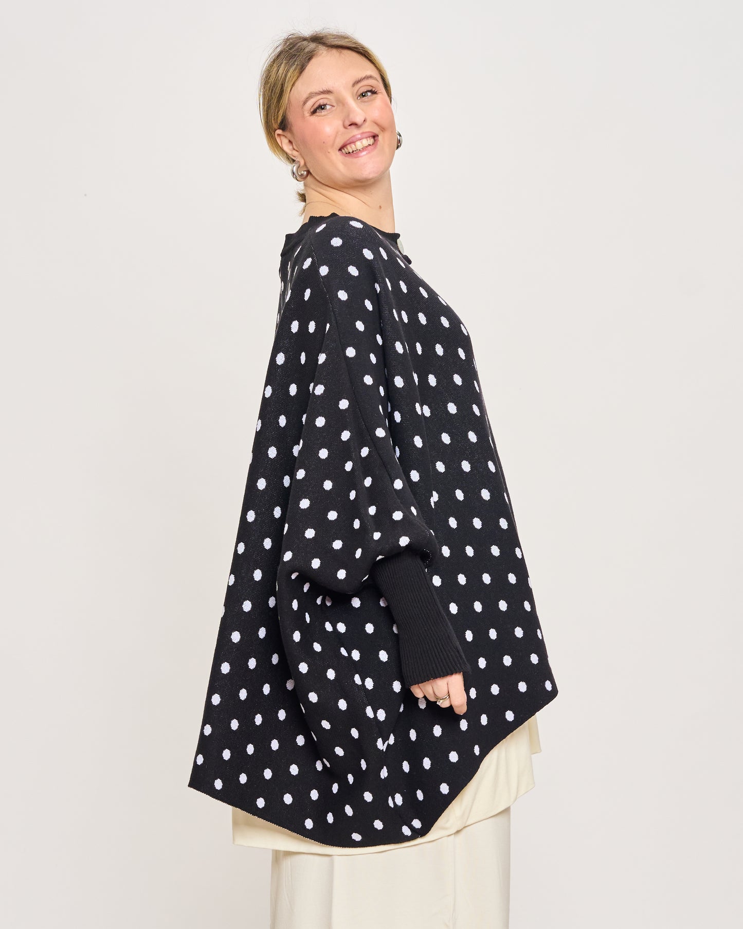 Polka Dot Cotton Maxi Cardigan