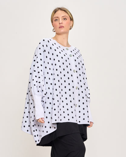 Polka Dot Cotton Maxi Cardigan