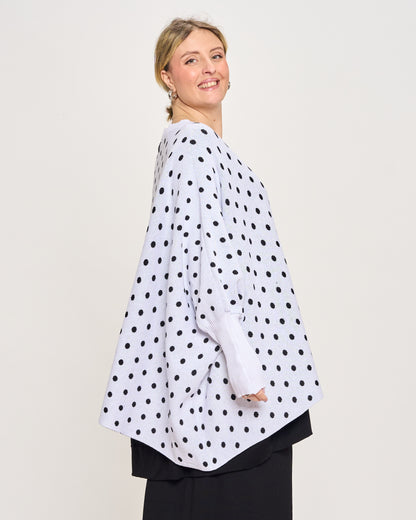 Polka Dot Cotton Maxi Cardigan