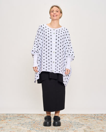 Polka Dot Cotton Maxi Cardigan