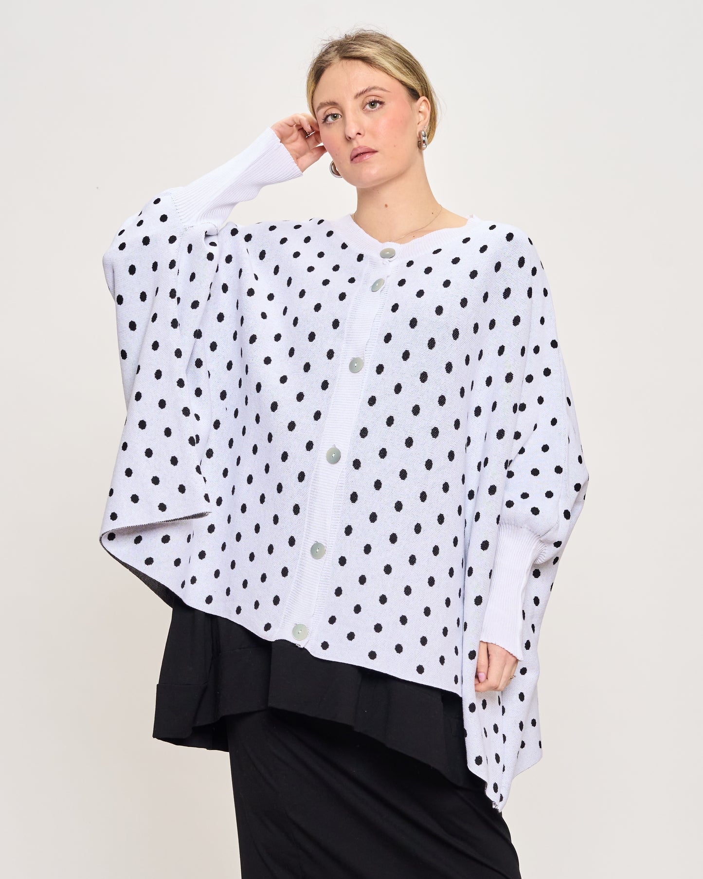 Polka Dot Cotton Maxi Cardigan